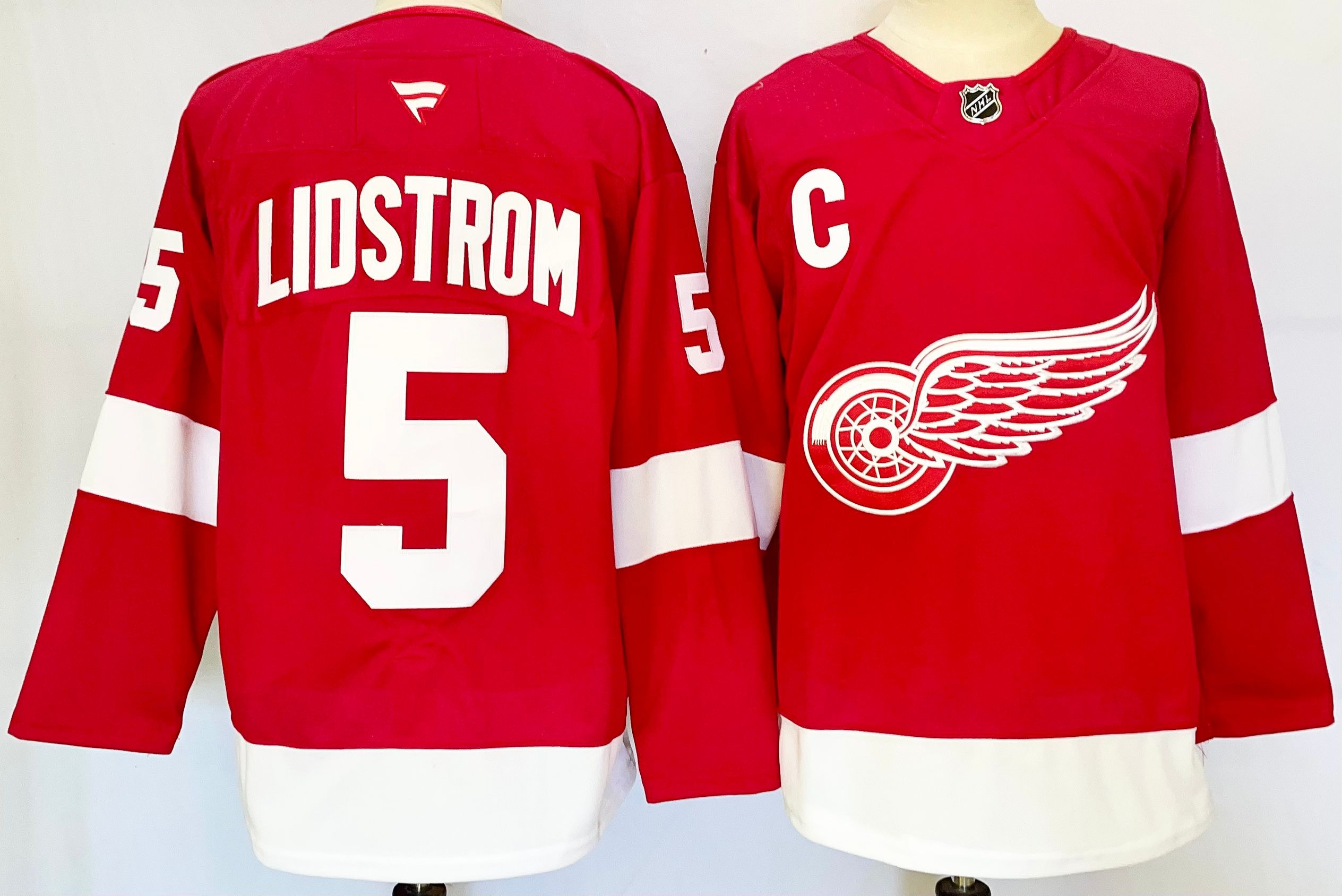 Men Detroit Red Wings #5 Lidstrom Red 2025 Home Premier Player NHL Jersey